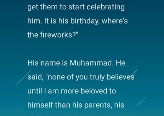 The above was said to me yesterday by someone abroad. It was the 12th of the month ot Rabi ul Awwal. The majority of sch…