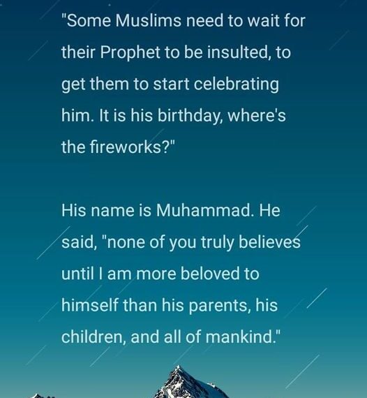 The above was said to me yesterday by someone abroad. It was the 12th of the month ot Rabi ul Awwal. The majority of sch…