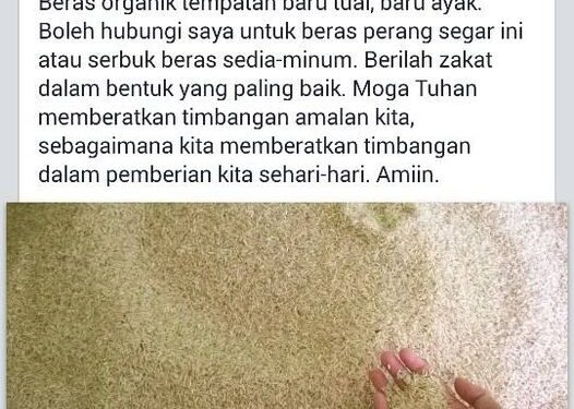 For those interested to give locally grown organic rice as #zakat, pls contact this young ethical local farmer here. Let…